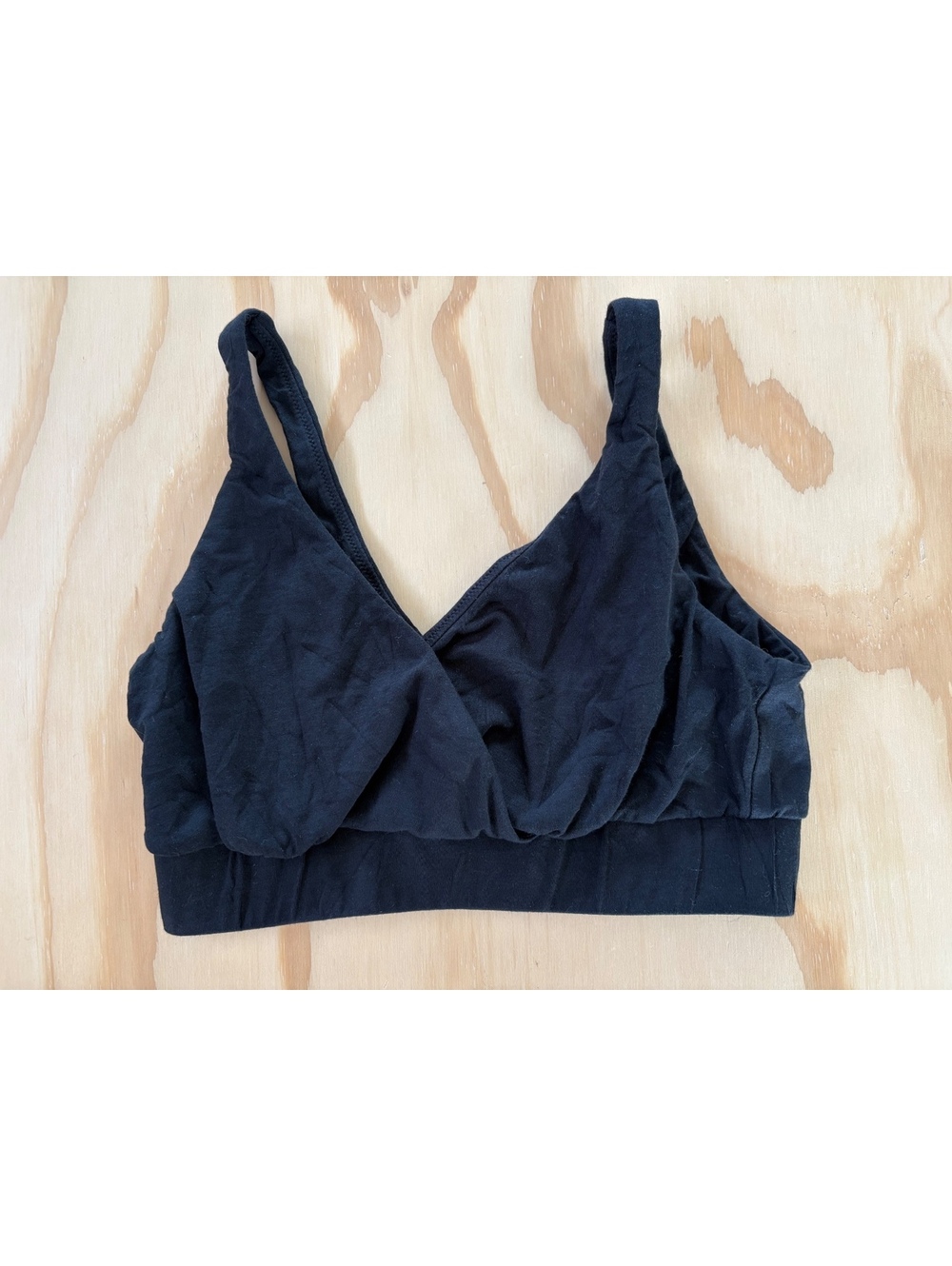 HATCH Black Pima Cotton Blend Crossover Lounge Nursing Bra Bralette Size S